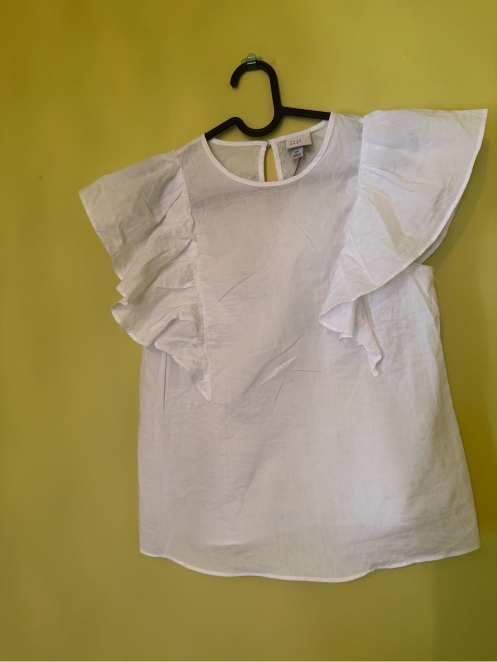 Coastal White Flutter Sleeve Blouse